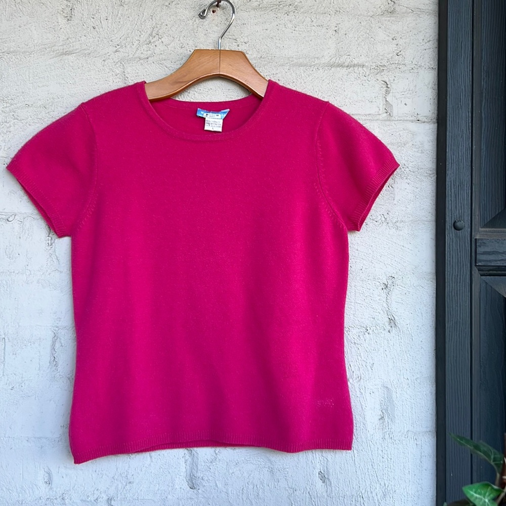 White + Warren Pink Crew Neck Sweater